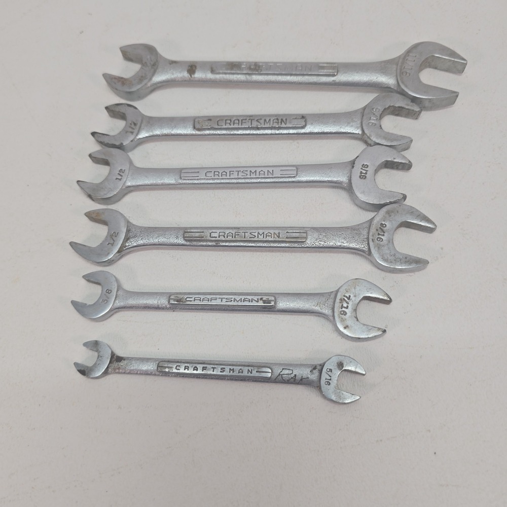 6 pc CRAFTSMAN SAE OPEN END Wrench Set 1/4"-11/16" 3 Are 1/2" X 9/16"